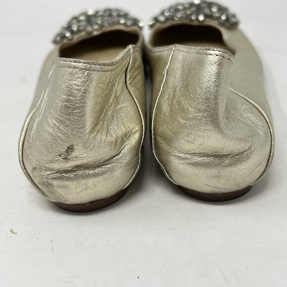 Vera Wang LAVENDER SILVER REAL LEATHER EMBELLISHMENT FLAT ROUND TOE BALLET 6.5 - Picture 6 of 12